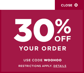Save 30% when you use code WOOHOO.