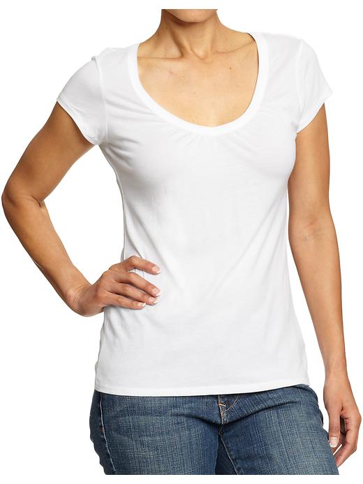 View large product image 1 of 1. Women's Ruched V-Neck Tees