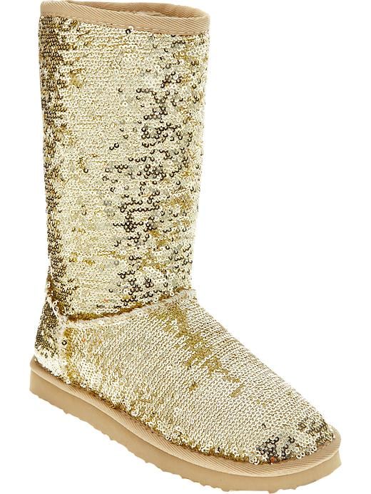 silver sequin boots old navy