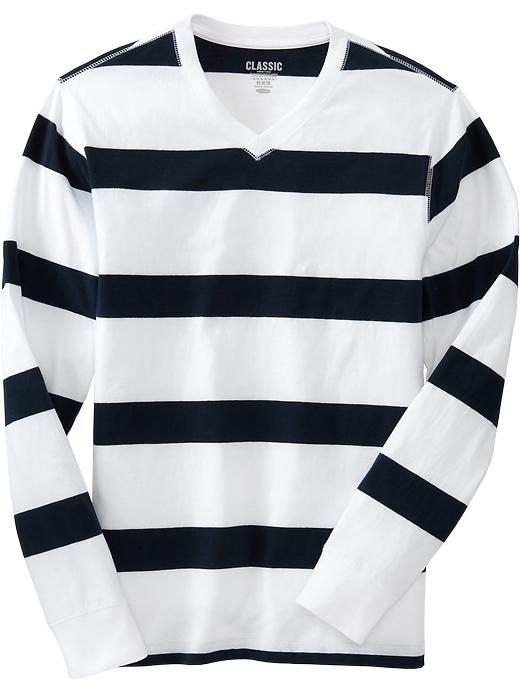 Old Navy Men’s Striped V Neck Tees Tekshare
