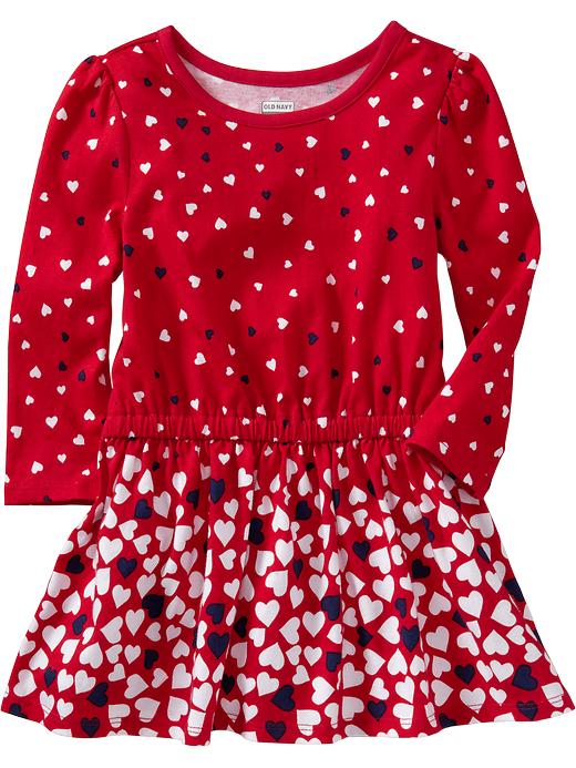 navy heart print dress