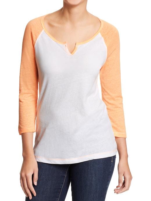 Old Navy Women’s Vintage Split Neck Baseball Tees Chatset