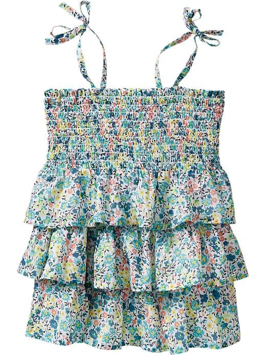 Old Navy Girls Printed Tiered Ruffle Tops Quality Fashion