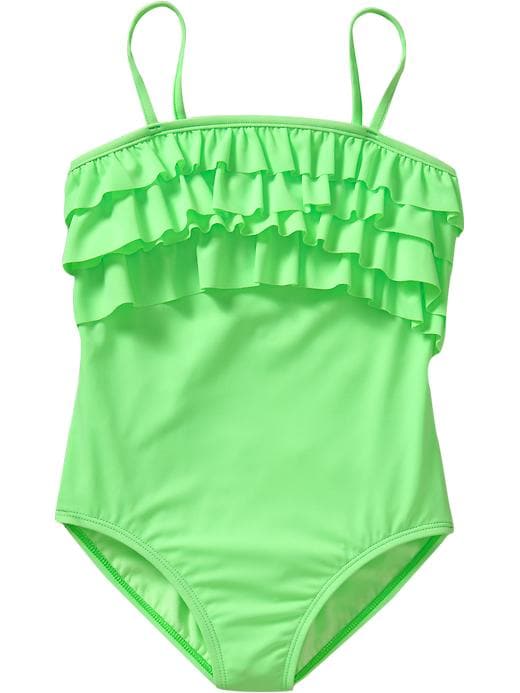 Old Navy Girls Tiered Ruffle Yoke Swimsuits Quality Fashion