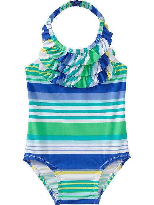 Old Navy Striped Ruffle Neck Swimsuits For Baby Quality Fashion