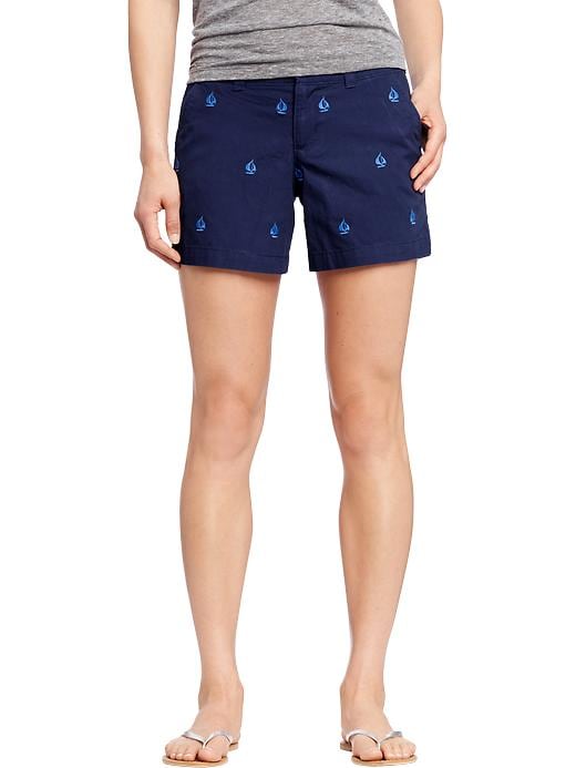 View large product image 1 of 2. Women'S Everyday Printed-Khaki Shorts - 5 inch inseam