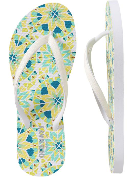 old navy gold flip flops womens