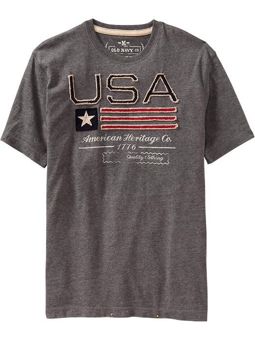 Old Navy Men’s Premium Applique Graphic Tees Heather Charcoal Realzone