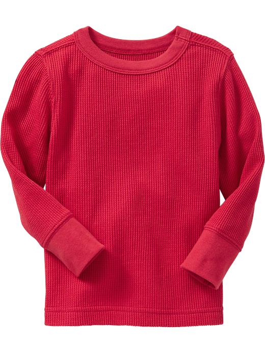 Old Navy Long Sleeved Waffle Knit Tees For Baby Robbie Red Jabberspot