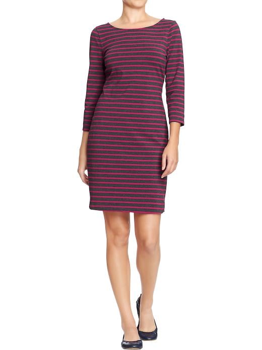 Old Navy Women’s Fitted Ponte Knit Dresses Pink Stripe Feedfish