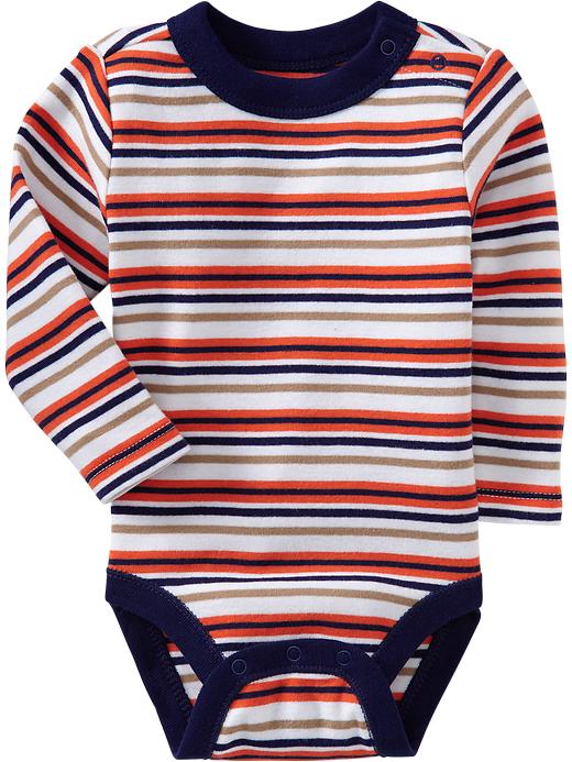 Old Navy Jersey Bodysuits For Baby Navy/orange Stripe Jabberspot