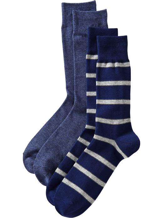 Old Navy Men’s Patterned Socks 2 Packs Blue Stripe Jabberspot
