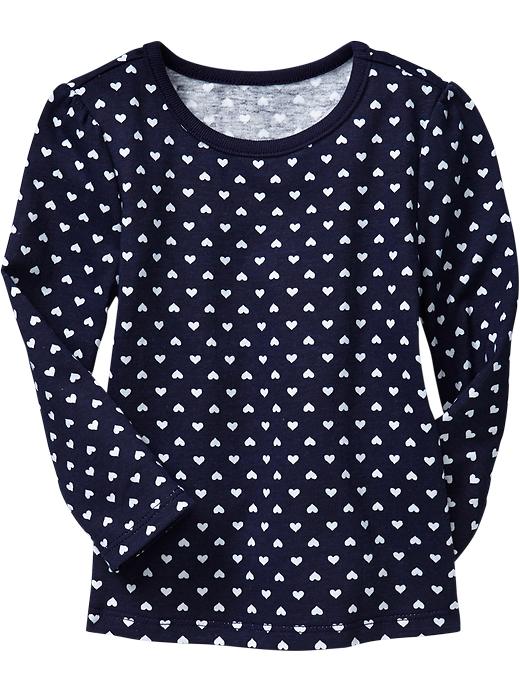 Old Navy Printed Long Sleeve Tees For Baby – Navy Blue Print | Jabberspot
