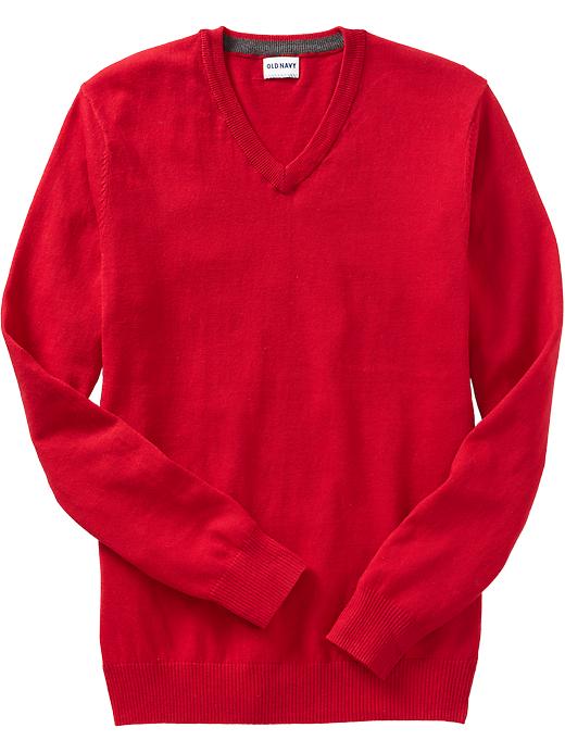 Old Navy Men’s Solid V Neck Sweaters Robbie Red Feedfish