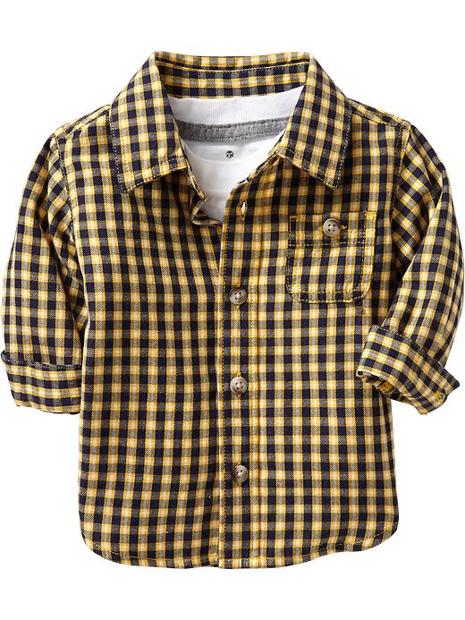Old Navy Plaid Twill Shirts For Baby Blue/yellow Plaid Blogtags