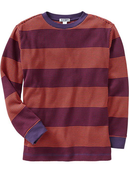 Old Navy Boys Striped Waffle Knit Tees Orange Leemm