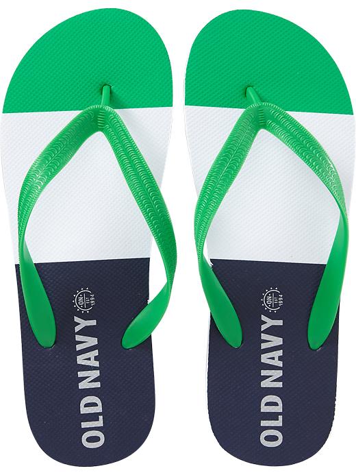 Old Navy Men’s Printed Flip Flops Beach Cruiser Green Jabberspot