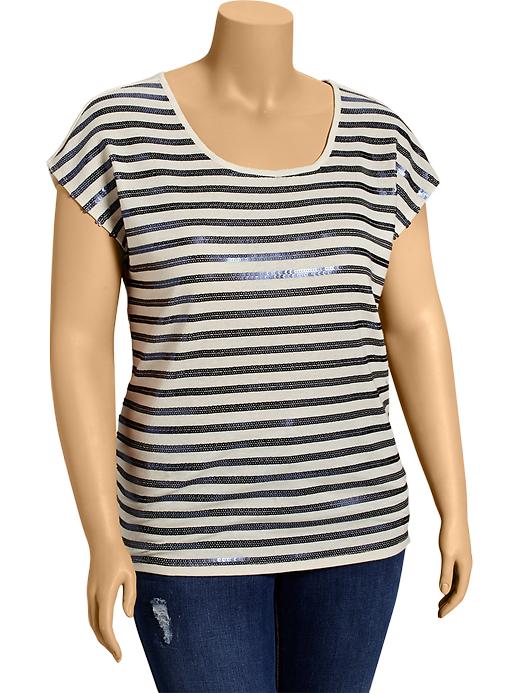 Old Navy Women’s Plus Embellished Dolman Tees Navy Stripe Tambee