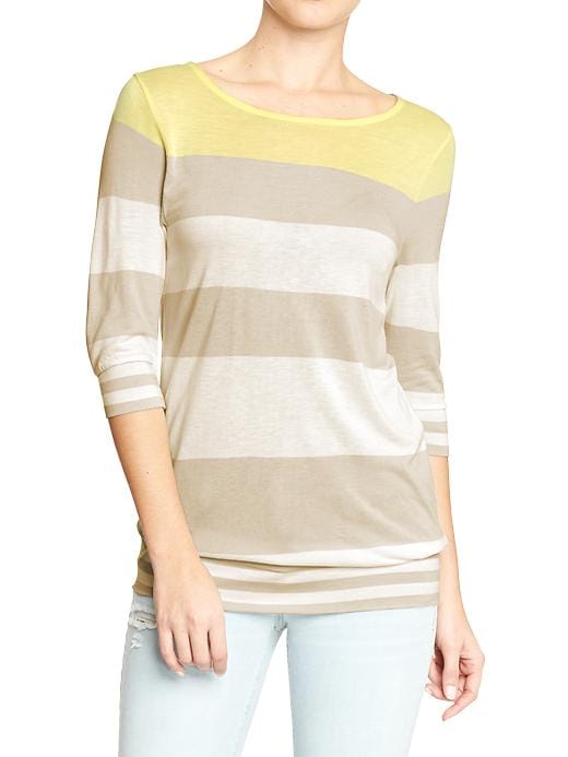 Old Navy Women’s Contrast Stripe Tees Neutral Combo Livestorm