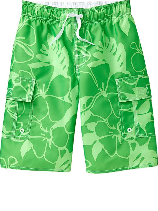 Old Navy Boys Hibiscus Print Cargo Swim Trunks Sea Of Limes Livestorm