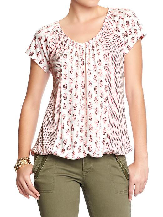 Old Navy Women’s Mixed Print Boho Tops Red Print Livestorm