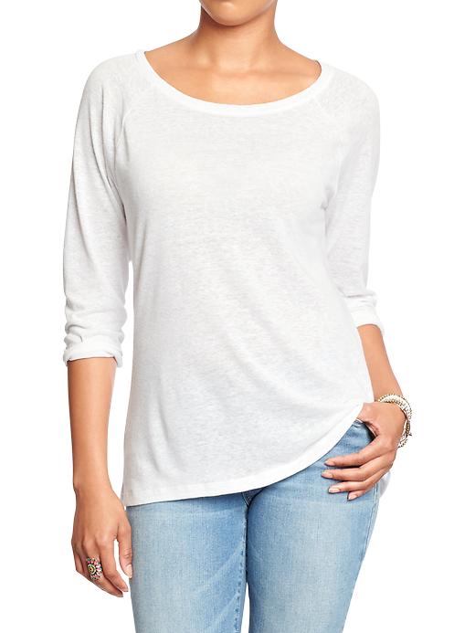 View large product image 1 of 1. Women's Linen-Blend Tees