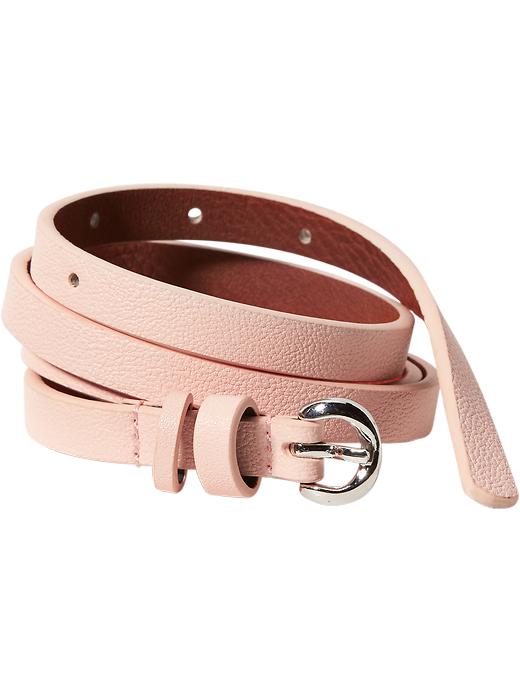 View large product image 1 of 1. Skinny Faux-Leather Belt