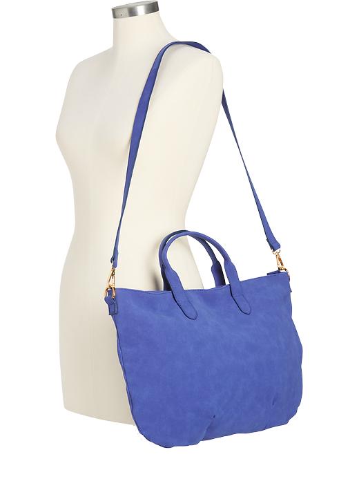 View large product image 2 of 2. Faux-Suede Messenger Tote for Women