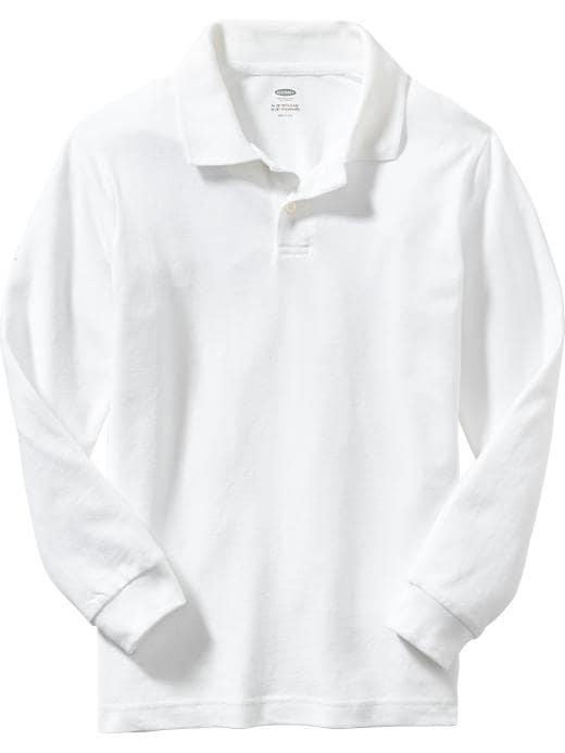 View large product image 1 of 1. Boys Uniform Long-Sleeved Pique Polos