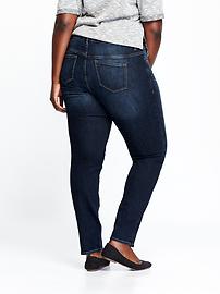 View large product image 3 of 3. Smooth & Slim Mid-Rise Straight Plus-Size Jeans