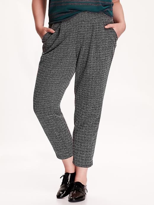 View large product image 1 of 2. Women's Plus High-Rise Boucle Trousers