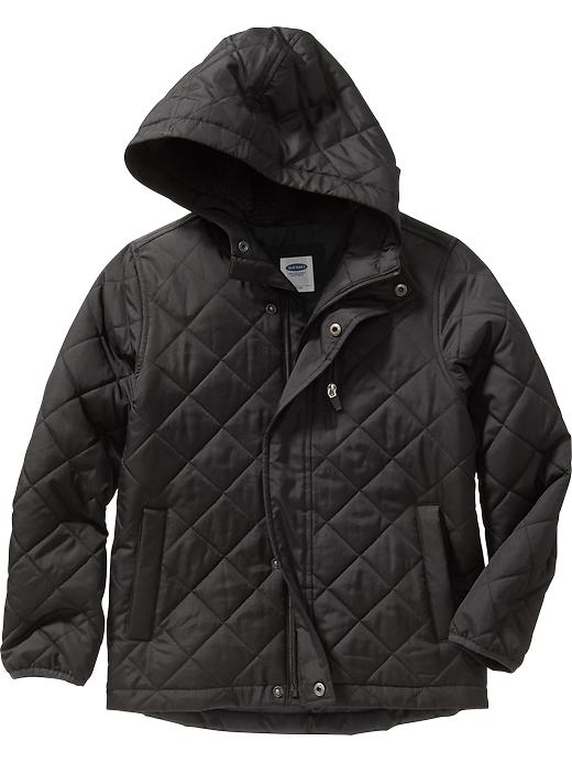 View large product image 1 of 1. Boys Quilted Hooded Jacket