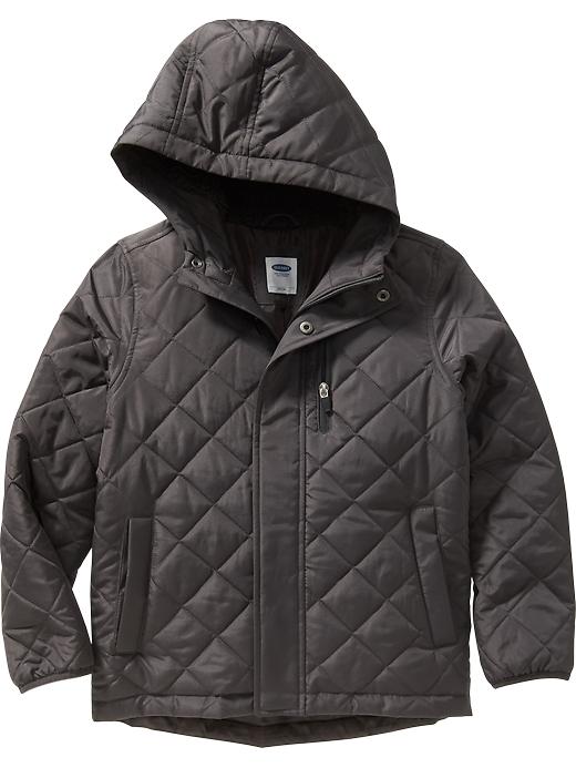 View large product image 1 of 1. Boys Quilted Hooded Jacket