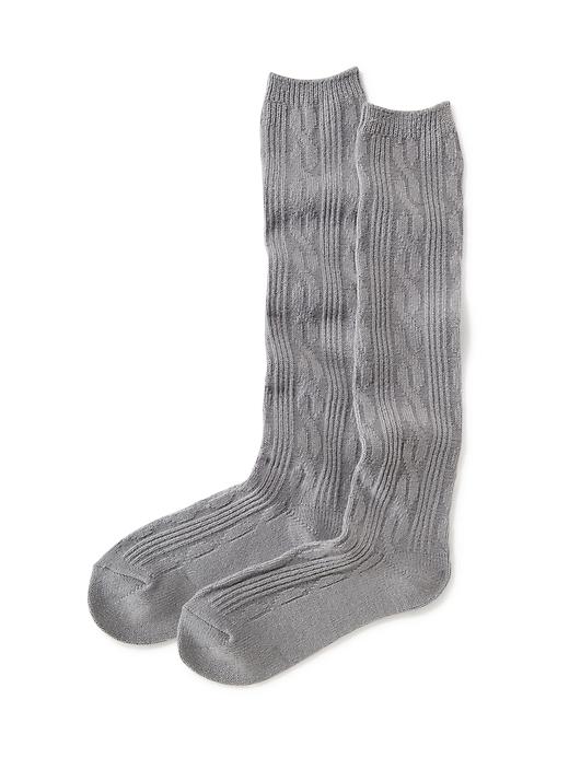 View large product image 1 of 1. Textured-Knit Boot Socks