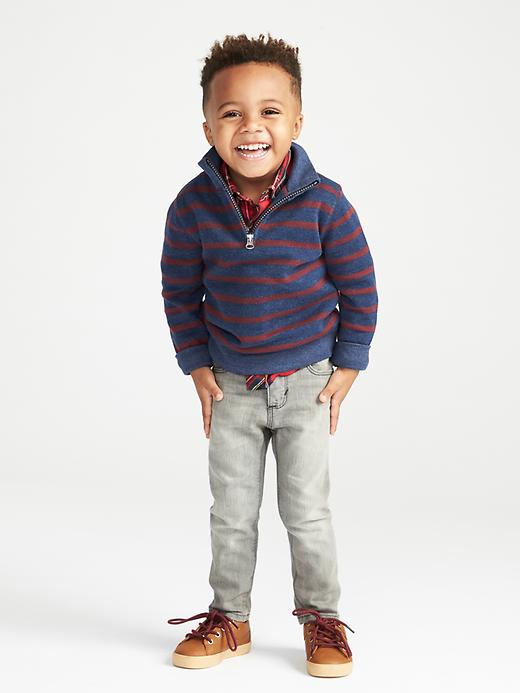View large product image 1 of 2. Striped Half-Zip Pullover for Toddler