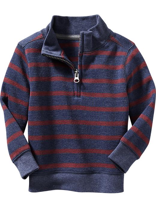 View large product image 2 of 2. Striped Half-Zip Pullover for Toddler