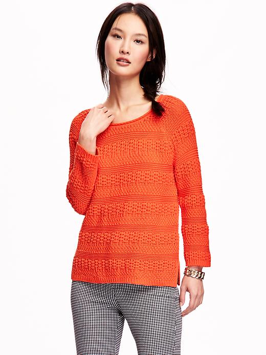 Image number 1 showing, Textured-Stripe Sweater for Women