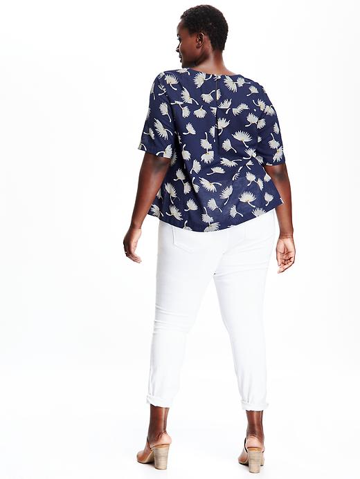 Image number 2 showing, Printed Plus-Size Trapeze Top