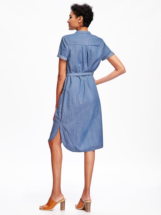 Image number 2 showing, Chambray Shirtdress for Women