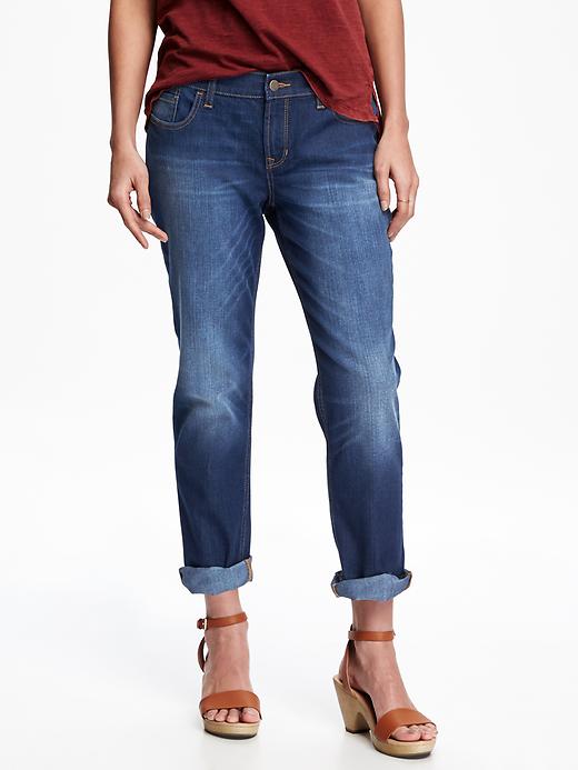 View large product image 1 of 2. Boyfriend Mid-Rise Straight Jeans for Women
