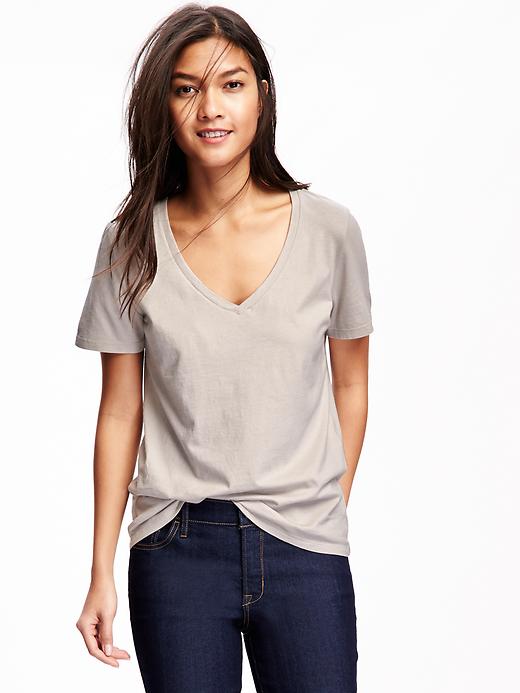 Image number 1 showing, Relaxed V-neck Tee for Women