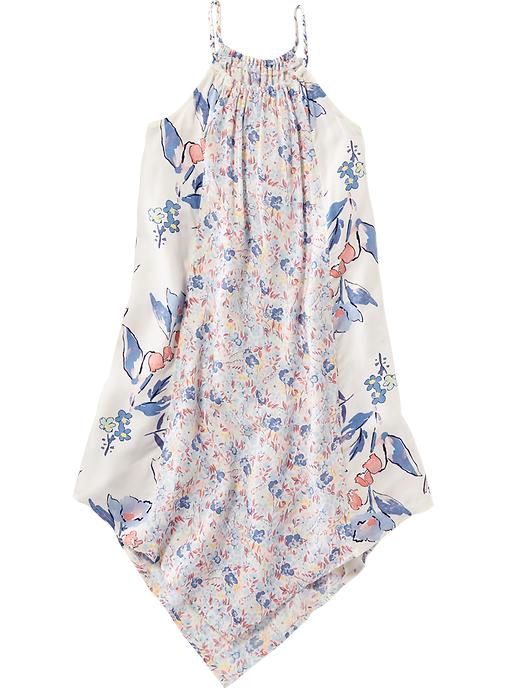 View large product image 1 of 1. Floral Hi-Lo Swing Dress for Girls