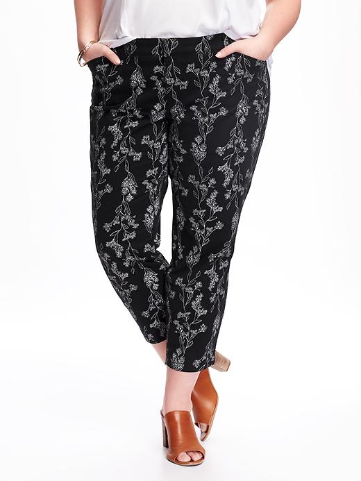 View large product image 1 of 1. Smooth & Slim Printed Plus-Size Pixie Chinos