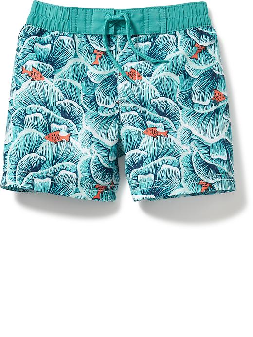 View large product image 1 of 1. Fish-Print Swim Trunks for Baby