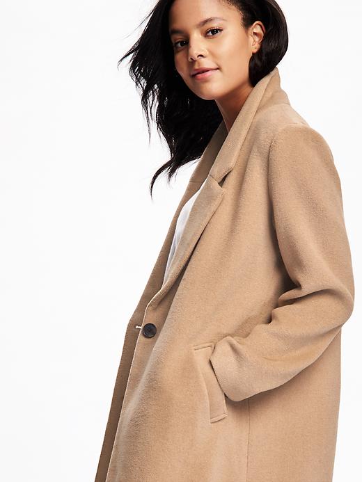 Image number 4 showing, Wool-Blend Everyday Coat for Women