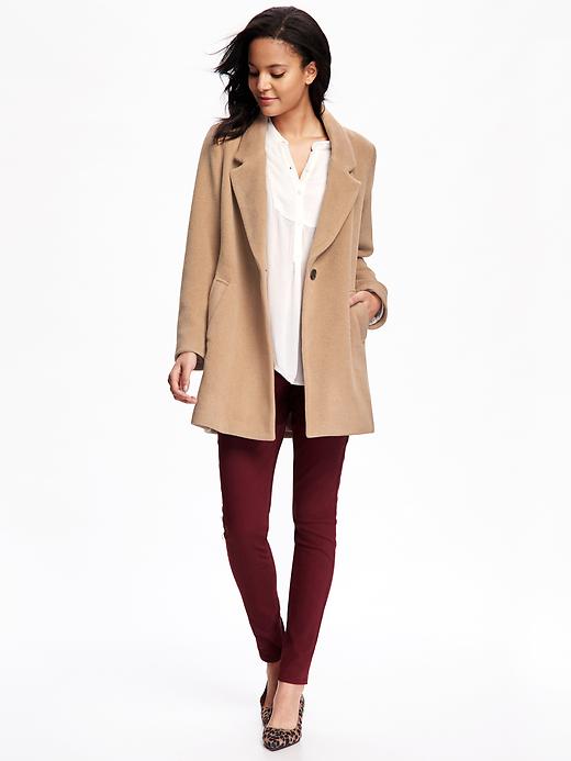 Image number 3 showing, Wool-Blend Everyday Coat for Women
