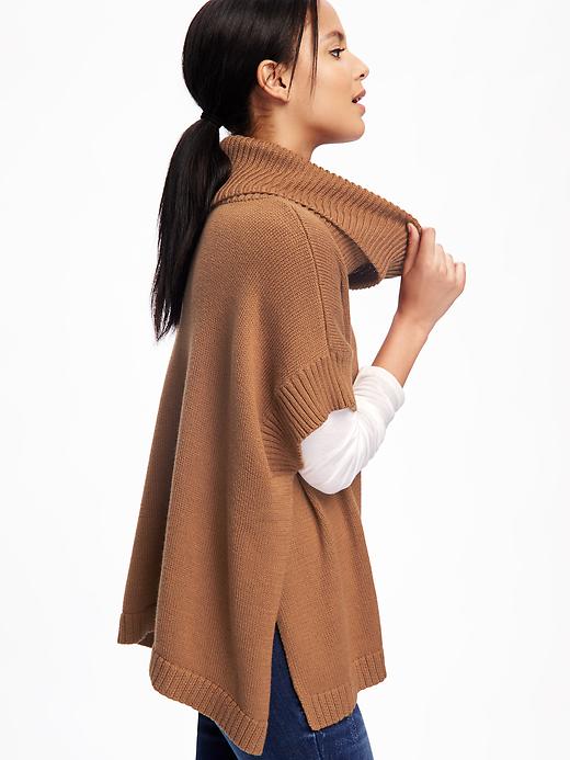 Image number 4 showing, Cowl-Neck Poncho for Women