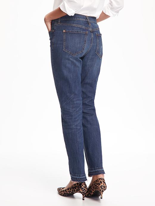 View large product image 2 of 3. Mid-Rise Boyfriend Straight Ankle Jeans for Women