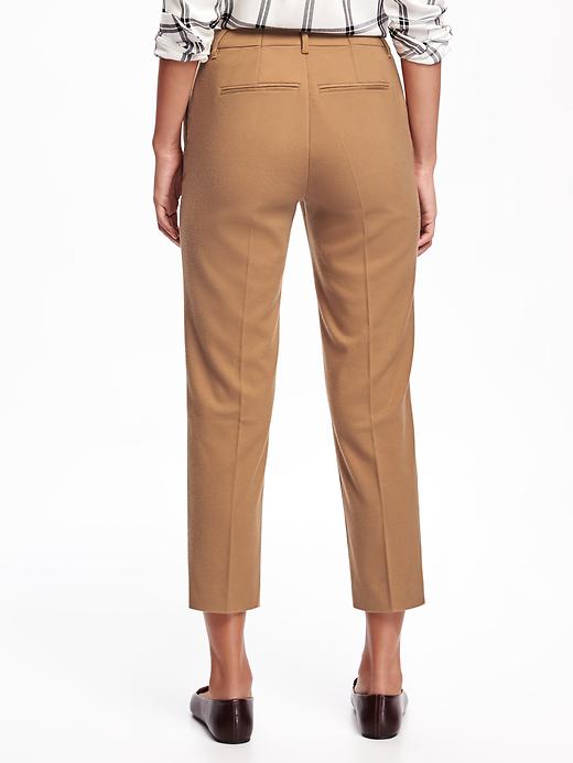 View large product image 2 of 3. Mid-Rise Harper Brushed-Twill Trousers for Women