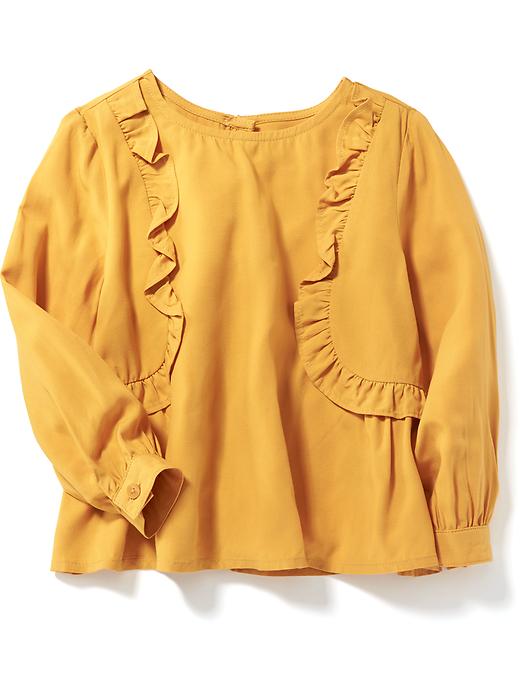 View large product image 1 of 2. Ruffle-Trim Swing Blouse for Toddler Girls